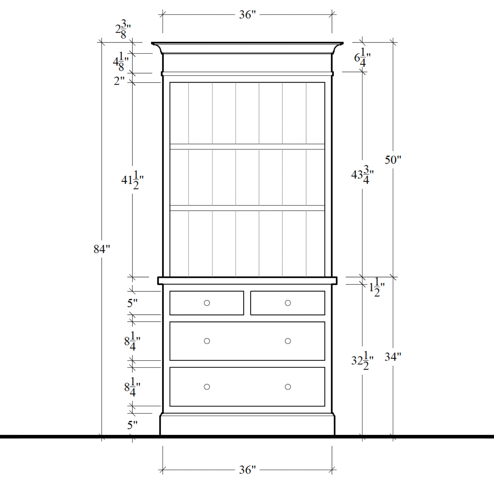 Madison Bookcase - 4 Drawer