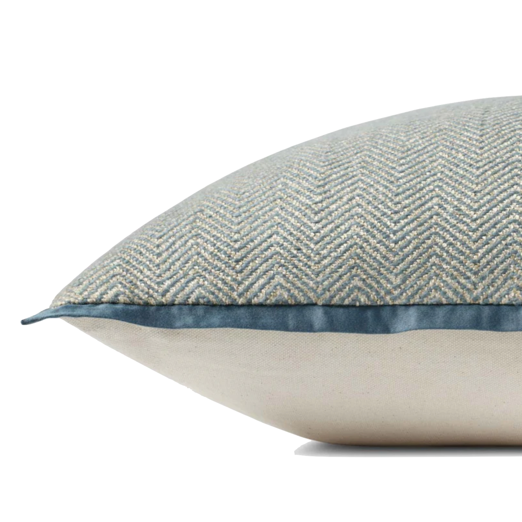 Jean Stoffer x Loloi Flange Pillow Blue