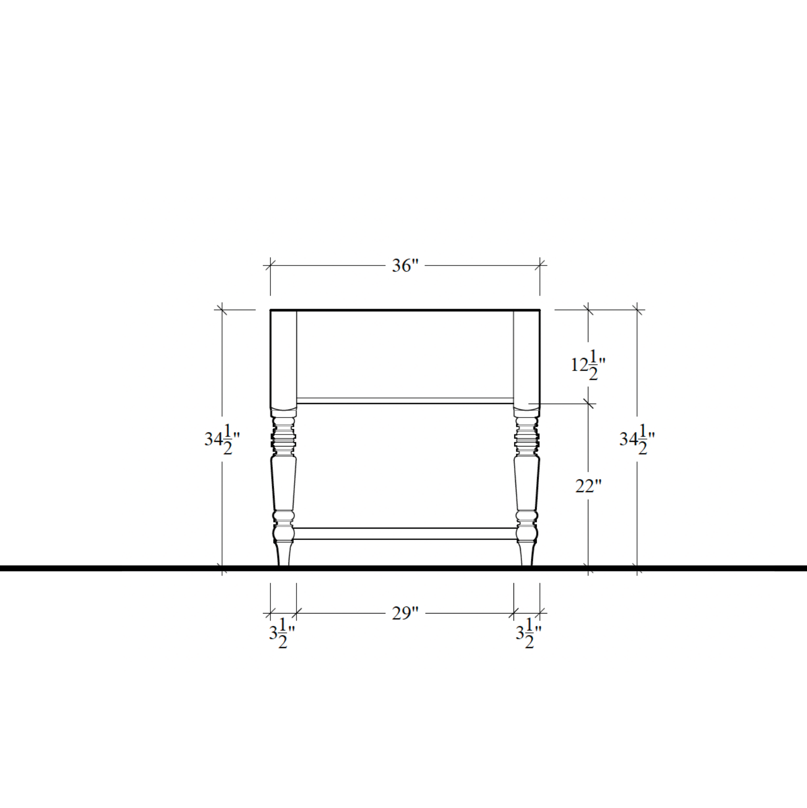 Morris Storage Table - 96" Narrow