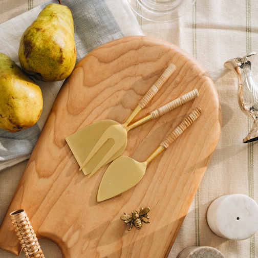 Rattan Cheese Knife Set