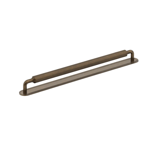 Barwick Slim Ridged Appliance Pull with Backplate