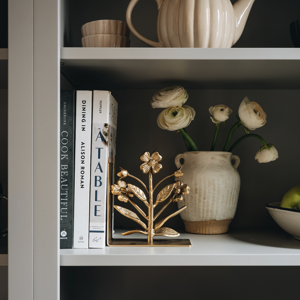 Cast Iron Flower Bookends