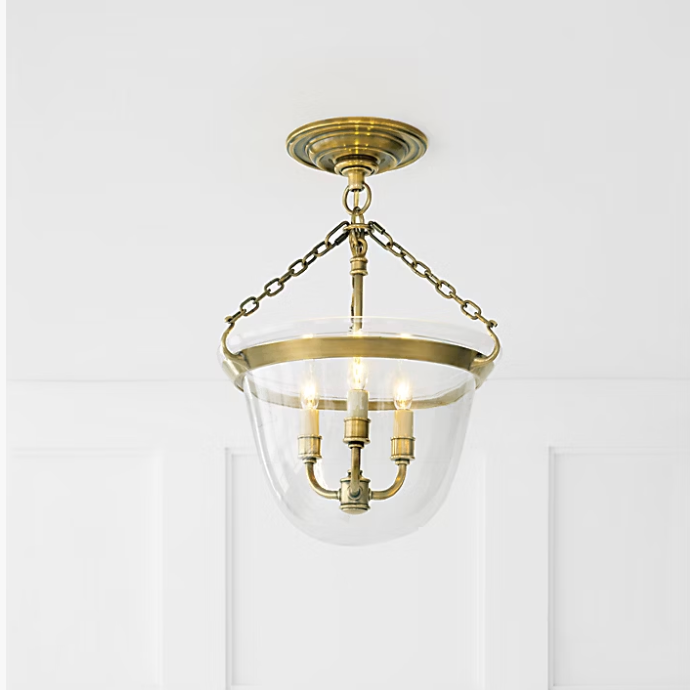 Country Semi-Flush Bell Jar Lantern