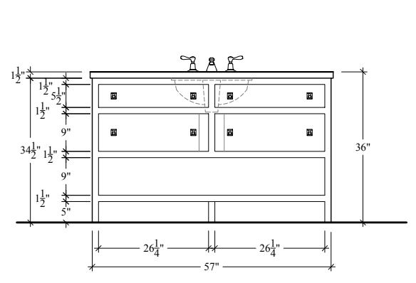Paddington Vanity - 57"