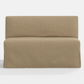 Lindy Slipcovered Dining Banquette in Relaxed Linen Burlap