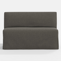Lindy Slipcovered Dining Banquette in Textured Linen Charcoal