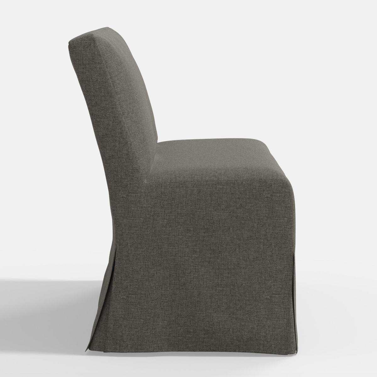 Lindy Slipcovered Dining Banquette in Textured Linen Charcoal