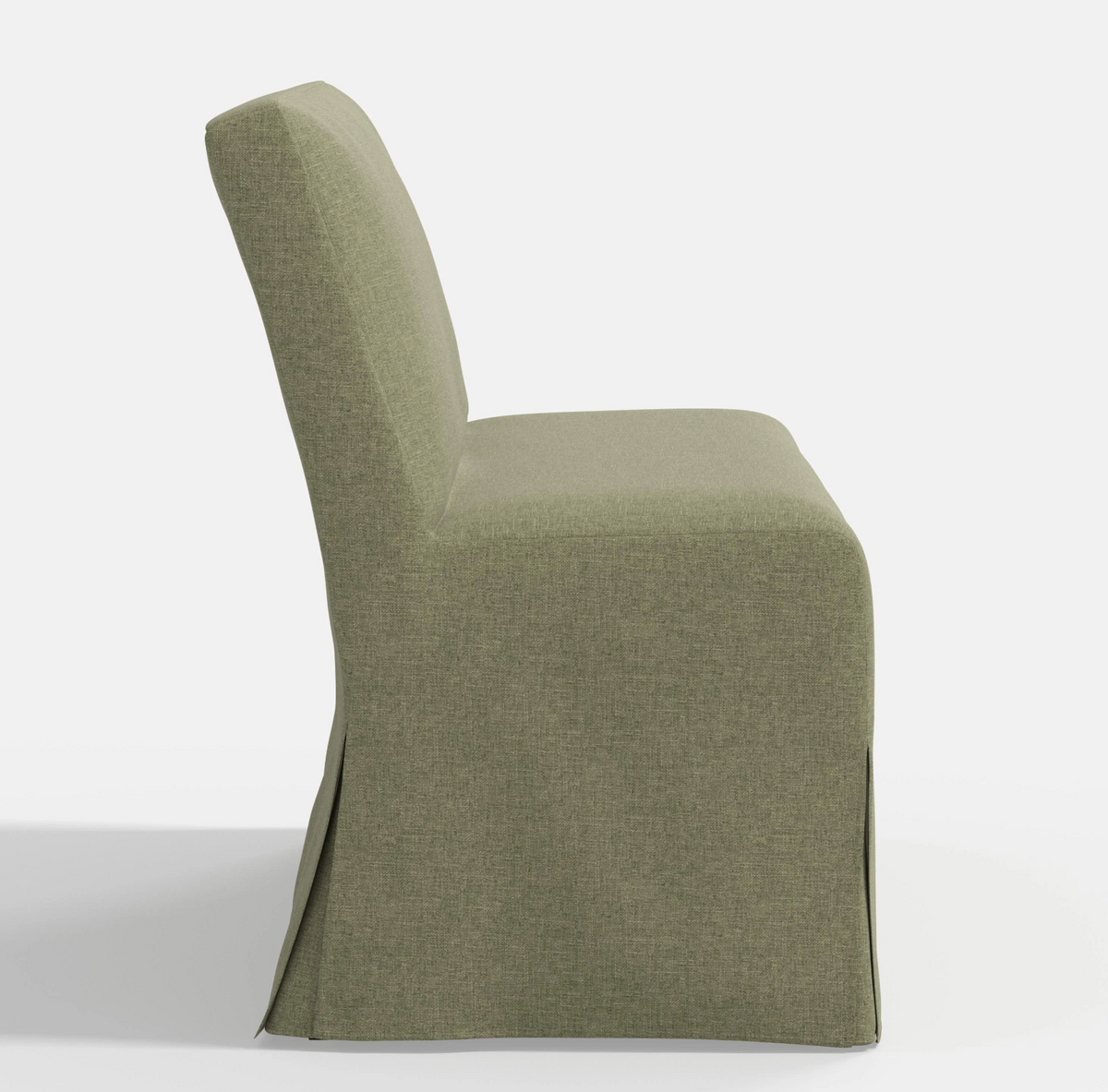Lindy Slipcovered Dining Banquette in Textured Linen Laurel