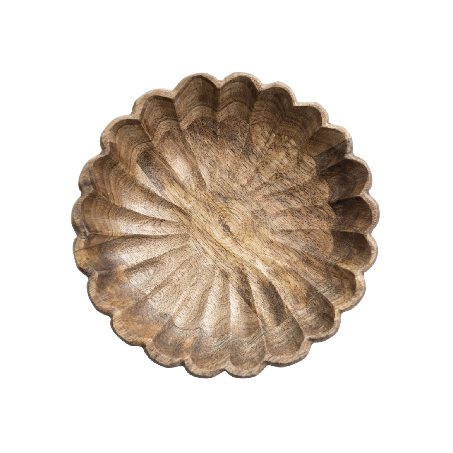 Mango Wood Scalloped Bowl