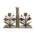 Cast Iron Flower Bookends