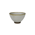 Ribbed Ceramic White Bowl