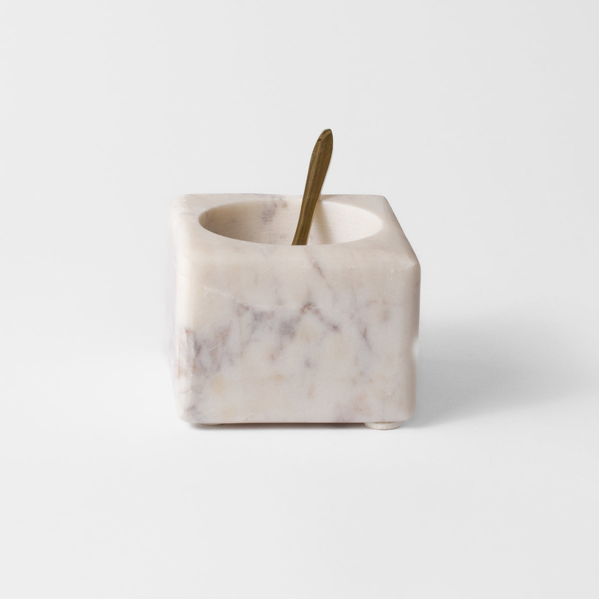 Marble Bowl with Brass Spoon – Stoffer Home