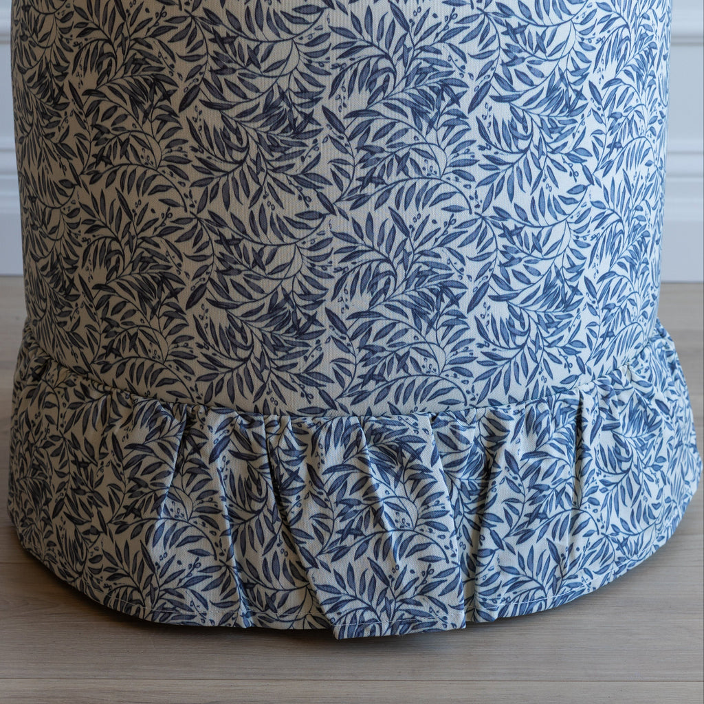 Bernadette Ottoman in Willow Vine Navy