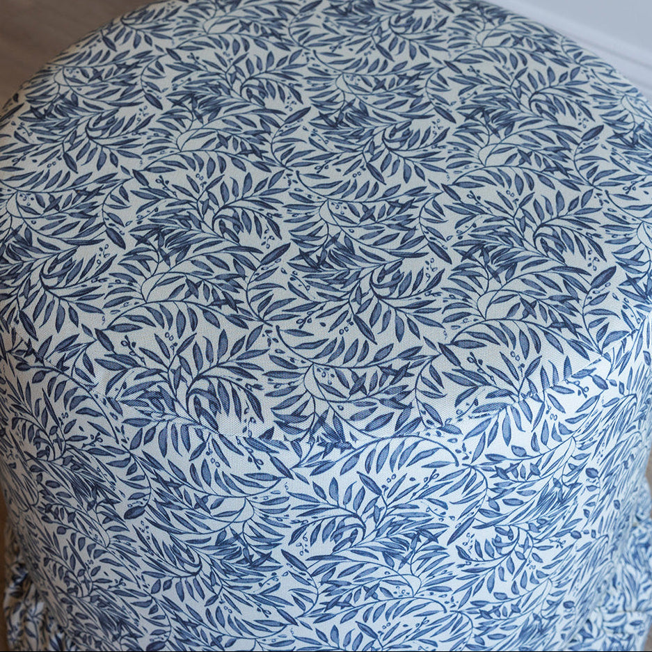 Bernadette Ottoman in Willow Vine Navy