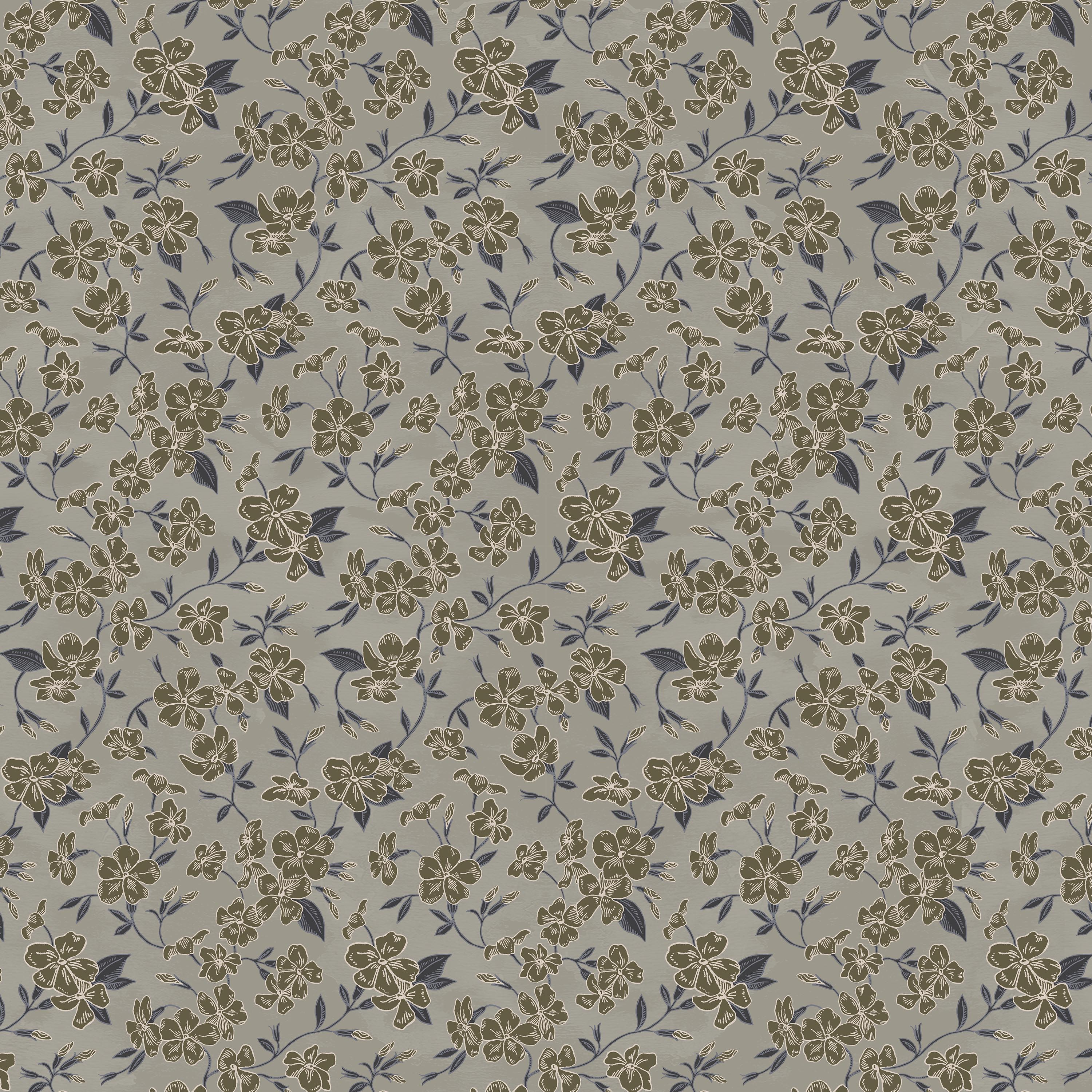 Dogwood Floral Flint Fabric Sample