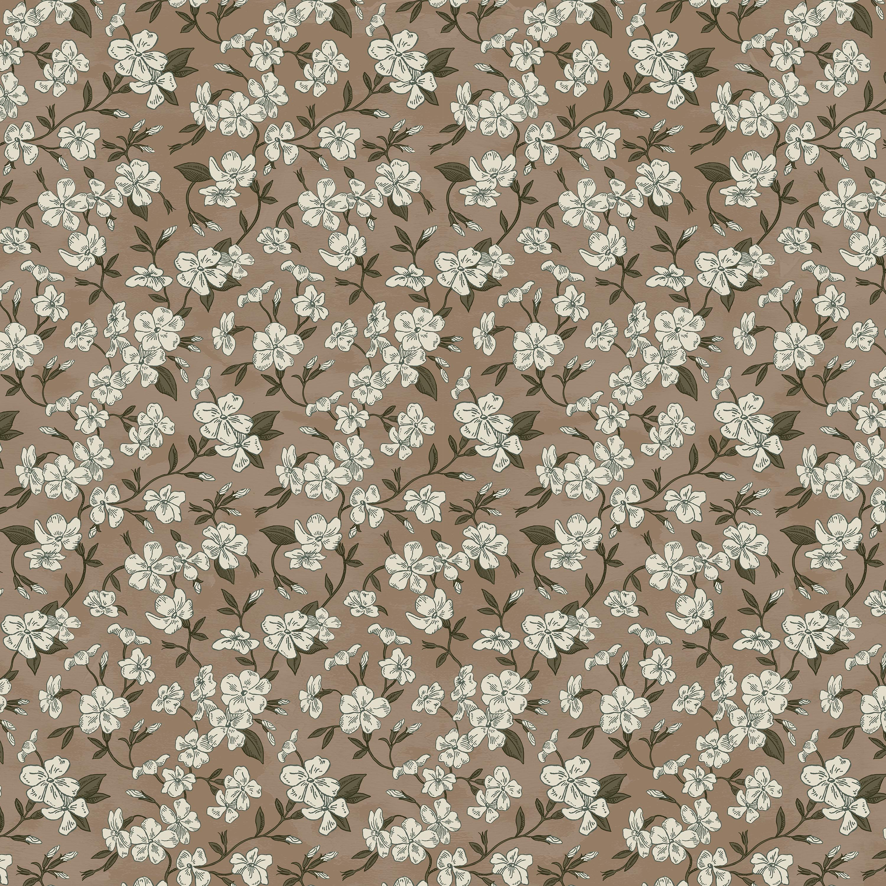Dogwood Floral Mauve Fabric Sample