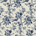 Michigan Bird Toile Navy Fabric Sample