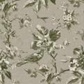Michigan Bird Toile Olive Fabric Sample