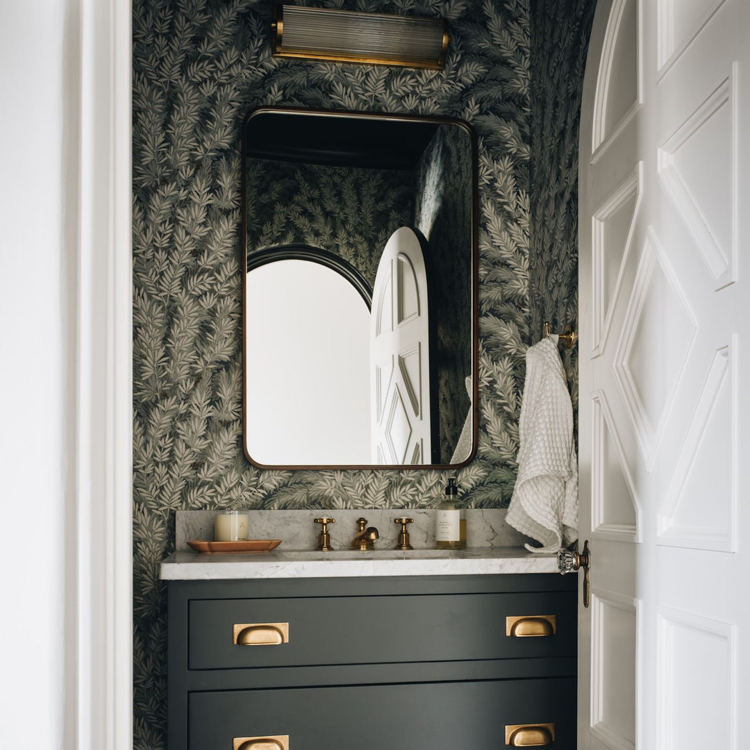 Visual Comfort Dresser Long Glass Rod Light in Polished Nickel with Frosted Glass Liner