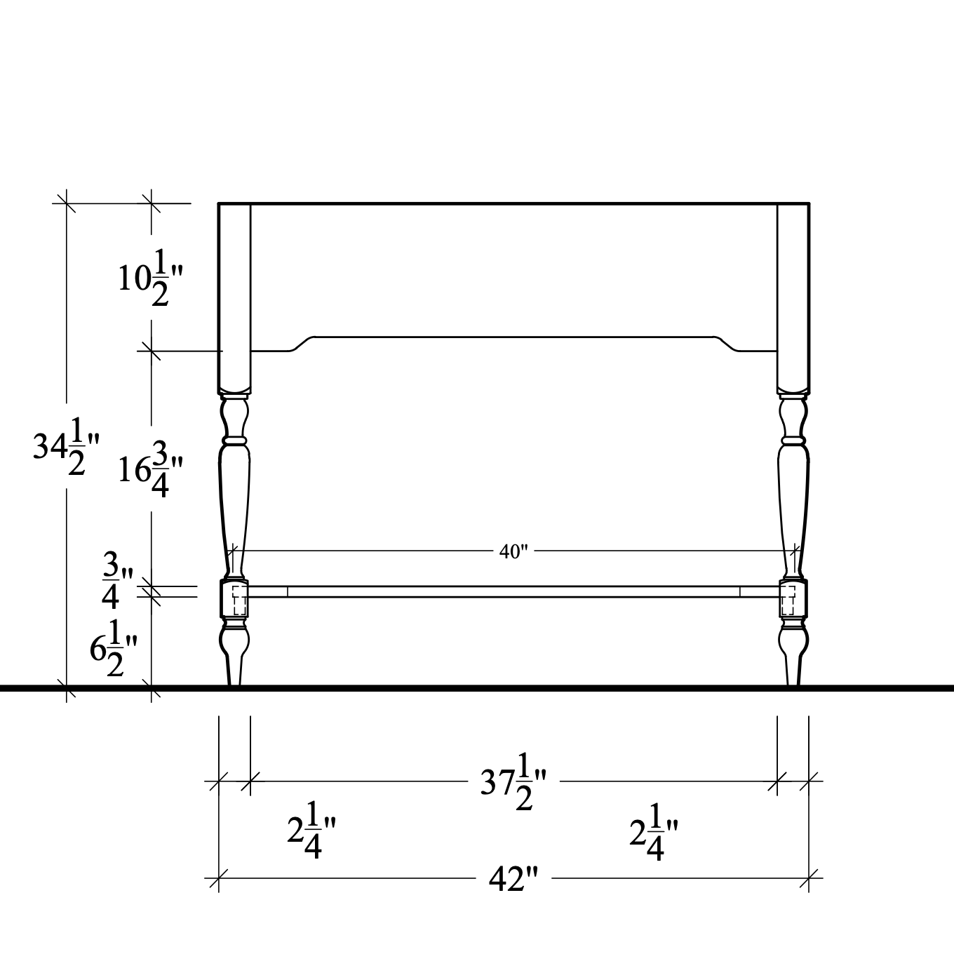 Northgate Console Vanity - 42"