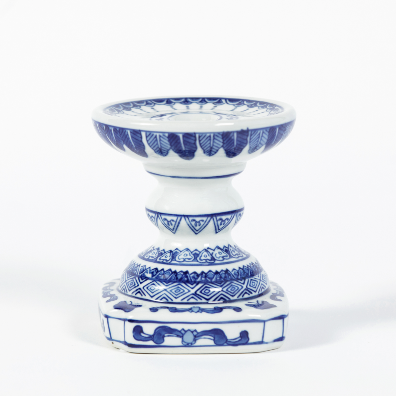 Blue and hot sale white candle holders