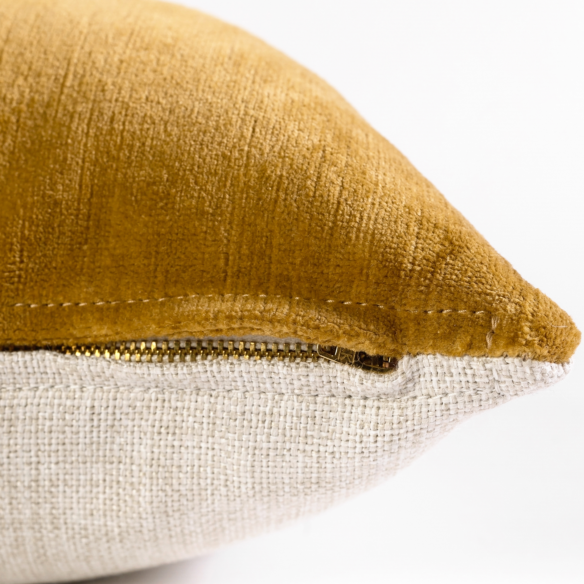 S|H Ochre Antique Velvet Designer Pillow Cover