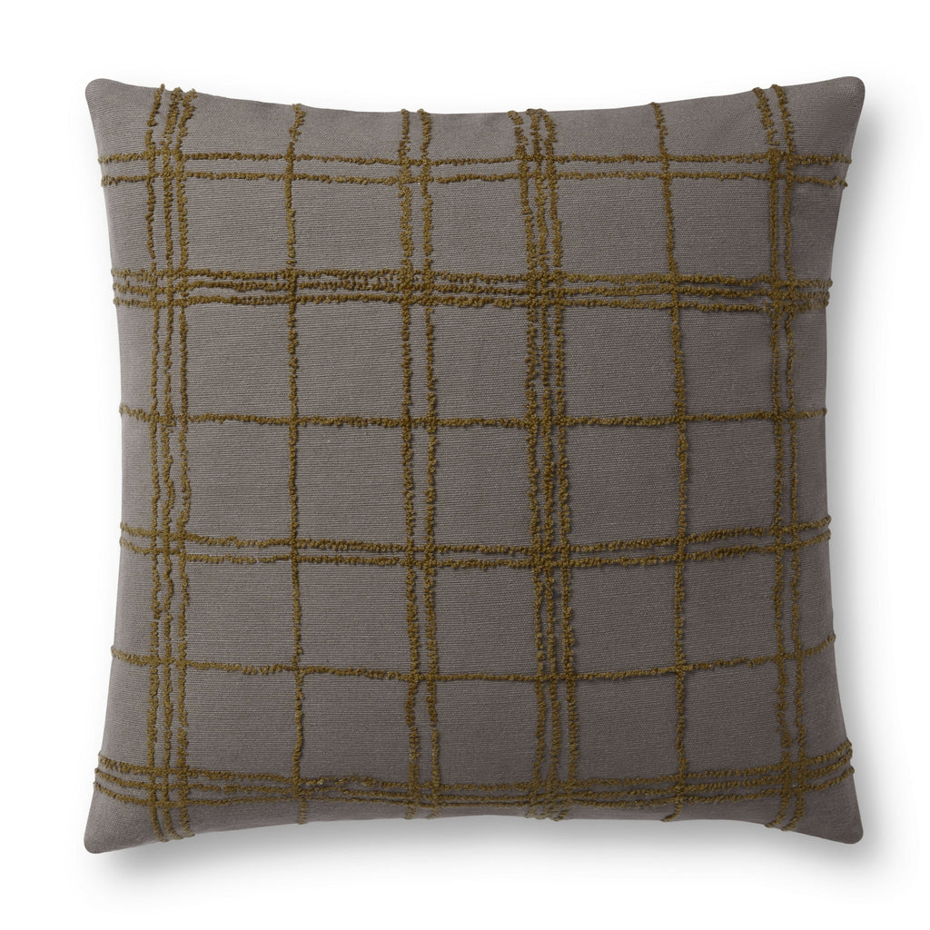 Jean Stoffer x Loloi Edward Charcoal / Olive Pillow