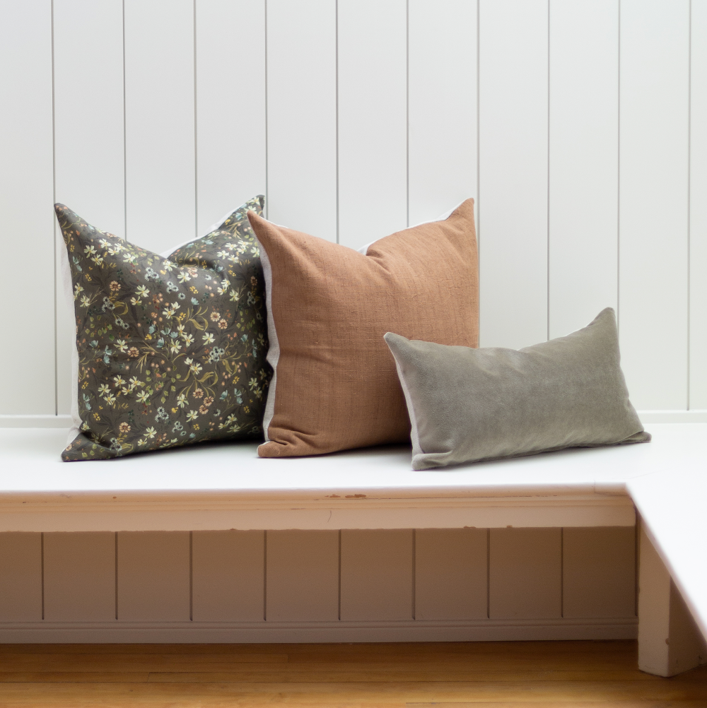 S|H Moss Velvet Designer Pillow Cover