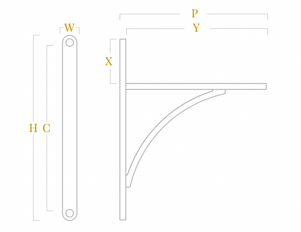 Moseley Brass Shelf Bracket
