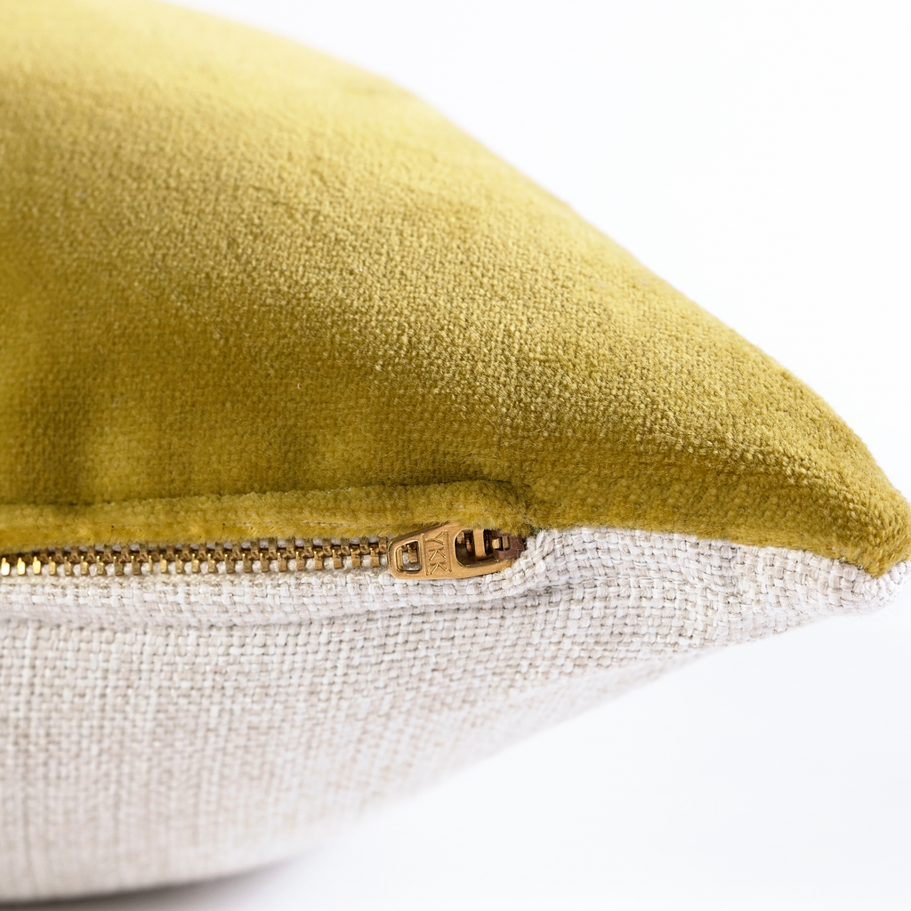 S|H Chartreuse Velvet Designer Pillow Cover