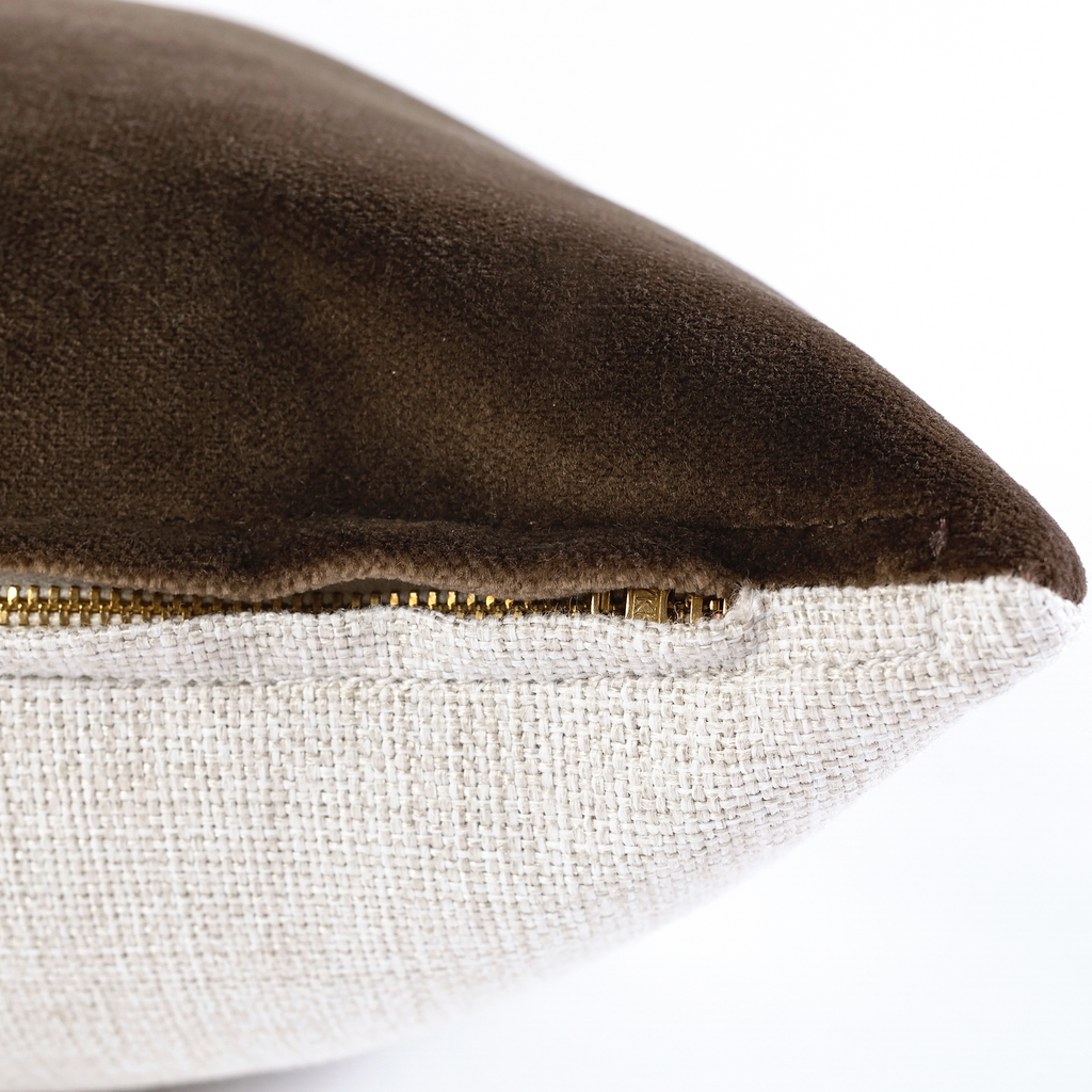 S|H Espresso Velvet Designer Pillow Cover
