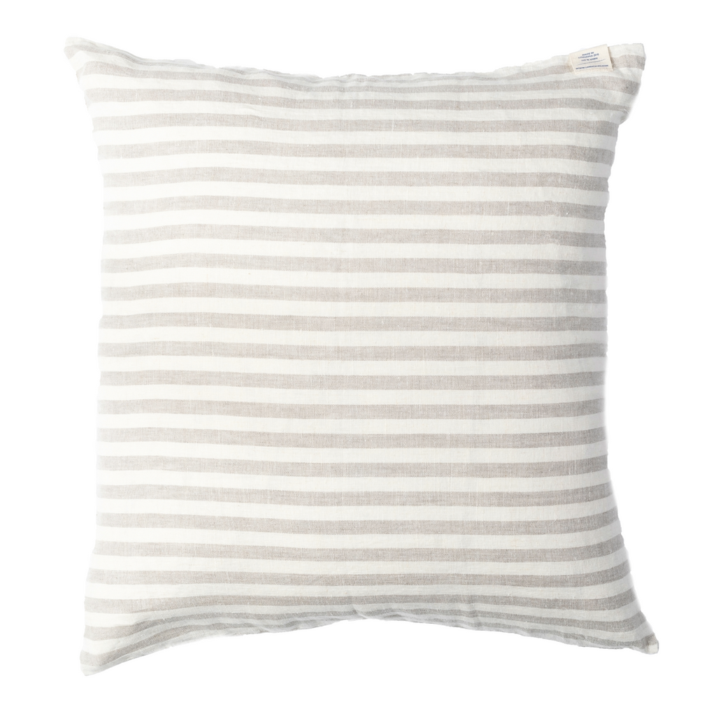 Natural Stripe Linen Pillow Cover