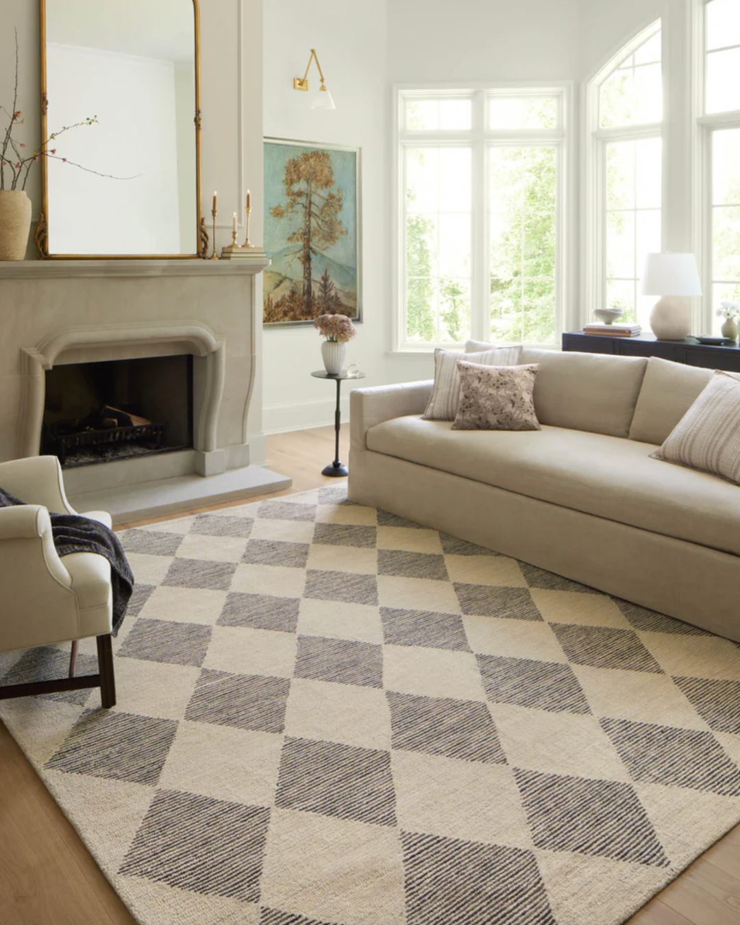 Chris Loves Julia x Loloi Francis Beige / Charcoal FRA-01