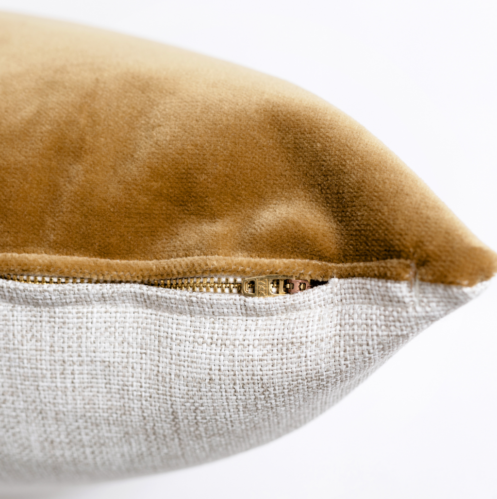 S|H Caramel Velvet Designer Pillow Cover