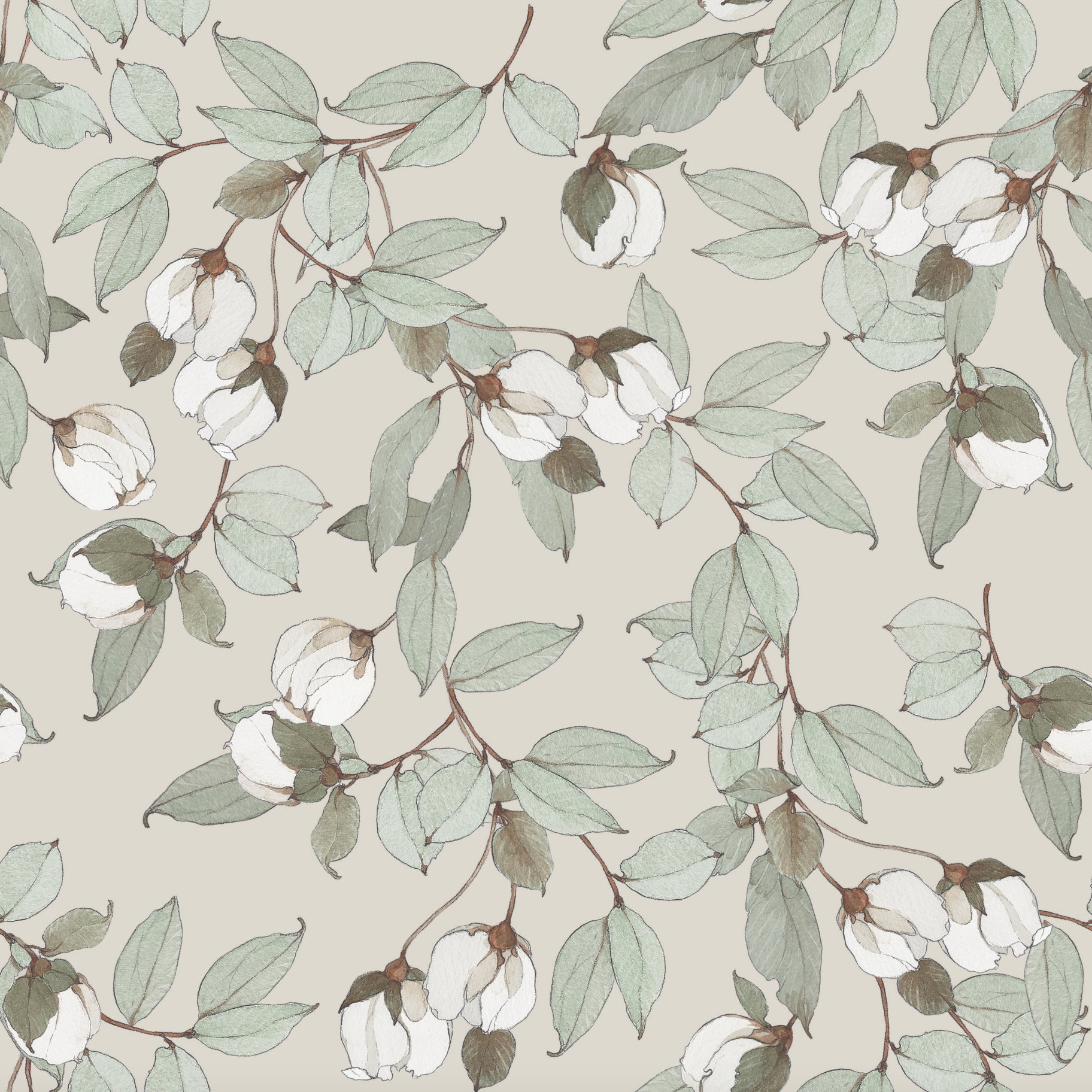 Trailing Buds Wallpaper