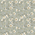 Wild White Rose on Sutton Blue Wallpaper