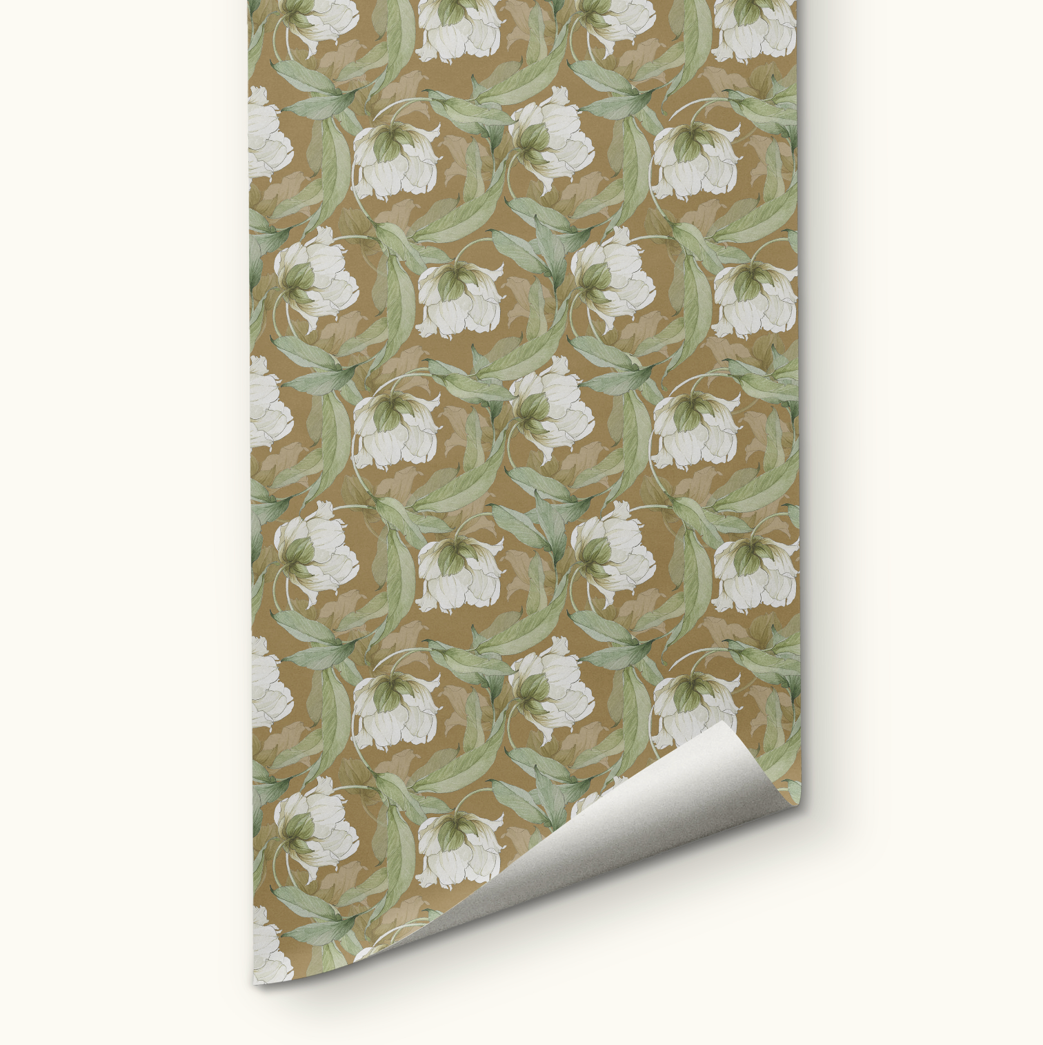 Ochre Peony Wallpaper