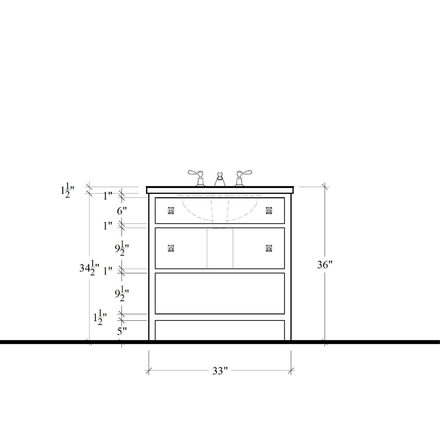 Paddington Vanity - 33"